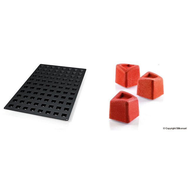 Obrázek produktu Forma silikon černá: MINI KOSTKA 2,5x2,5x2,4cm 88x12ml Silikomart