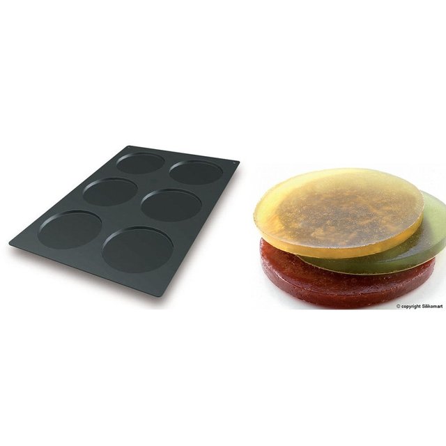 Obrázek produktu Forma silikon černá: KULATÝ VKLAD 6x200ml   pr.160mm v.10mm