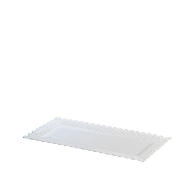 Obrázek produktu Podnos plast 36x17cm bílý krajka (krt.100ks) Erremme