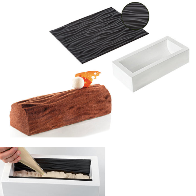 Obrázek produktu Forma silikon sada: Kmen / roláda + plát dřevo 1300ml