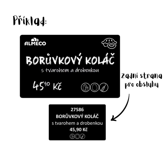 Obrázek produktu Karta černá Evolis PVC do tiskárny 76mm s potiskem EDIKIO 8,5x5,4cm bílé písmo