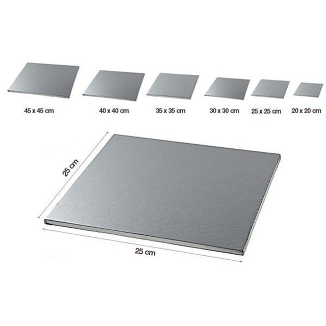 Obrázek produktu Podložka silná dortová 30x30cm v.1,2cm stříbrná Silikomart