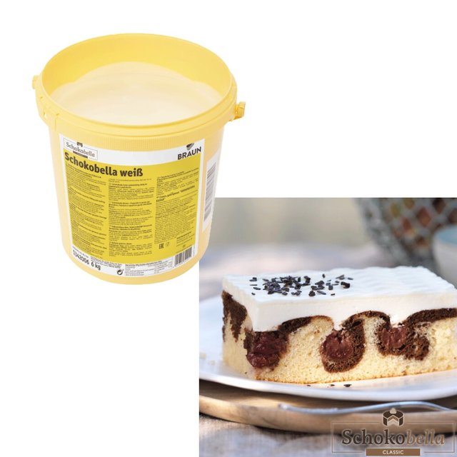 Obrázek produktu Schokobella náplň a poleva bílá WHITE 6kg BRAUN