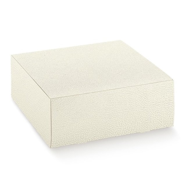 Obrázek produktu Krabice na dort hranatá potisk bílá kůže 31x31x10cm 1ks (krt.5x10ks) (14668C)