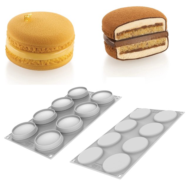 Obrázek produktu Forma silikon bílá: MACARON 8x110ml  sada 2 forem Silikomart