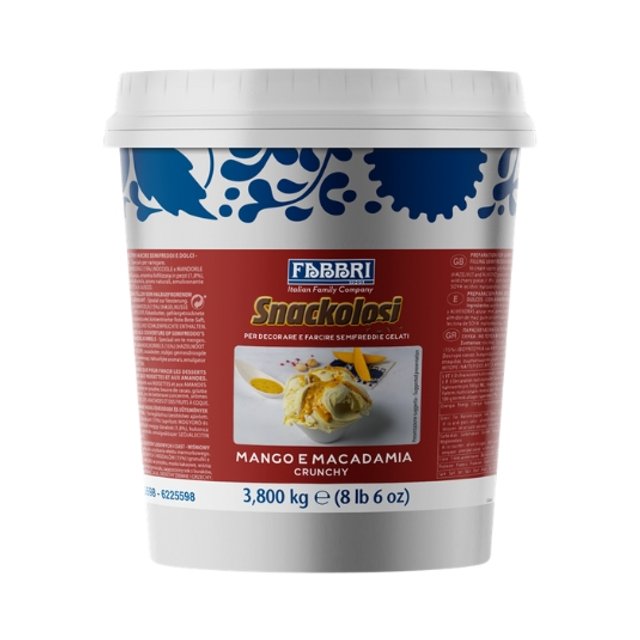 Obrázek produktu Snackolosi Mango e macadamia crunchy (variegato mango, makadamie, malina) 3x 3,8 kg FABBRI