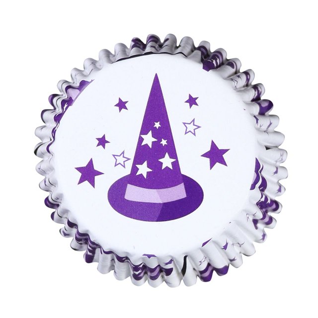 Obrázek produktu Košíčky na muffiny HALLOWEEN fialový klobouk 50x28mm 30ks PME