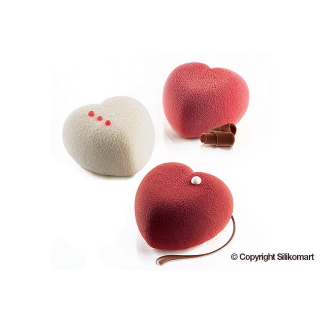 Obrázek produktu Forma silikon bílá: SRDCE AMORINI 8x100ml   6,3x6,5cm v.3,9cm