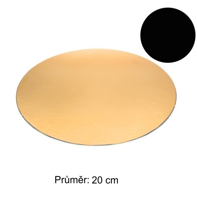 Obrázek produktu Lepenková podložka pr.20cm ČERNÁ/ZLATÁ 100 ks