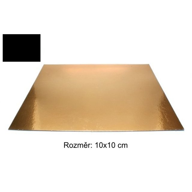 Obrázek produktu Lepenková podložka 10x10cm ČERNÁ/ZLATÁ 100 ks