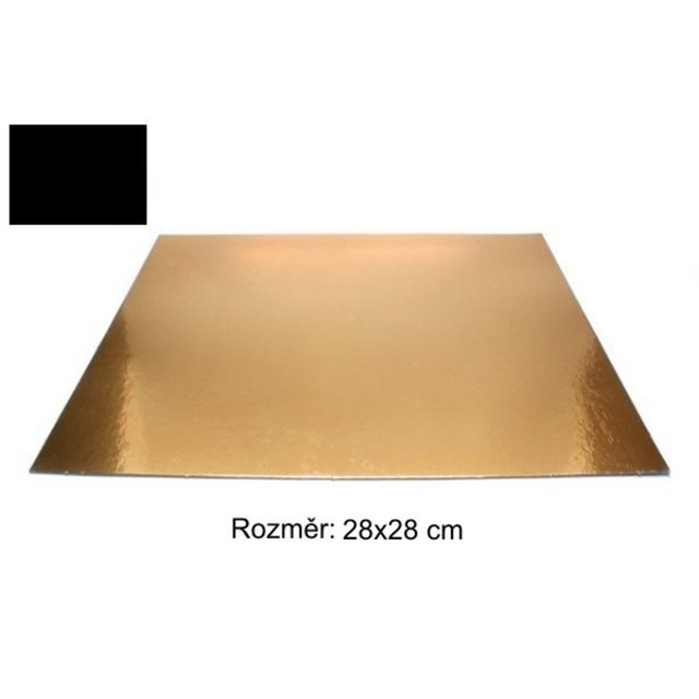 Obrázek produktu Lepenková podložka 28x28cm ČERNÁ/ZLATÁ 50 ks