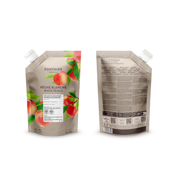 Obrázek produktu PONTHIER Pyré broskev bílá WHITE PEACH 1kg x6