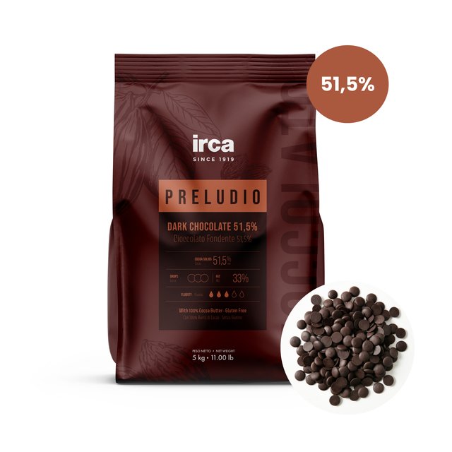 Obrázek produktu IRCA Čokoláda hořká 51,5% PRELUDIO DARK 32/34 10kg (2x5kg) "cioccolato fondente"