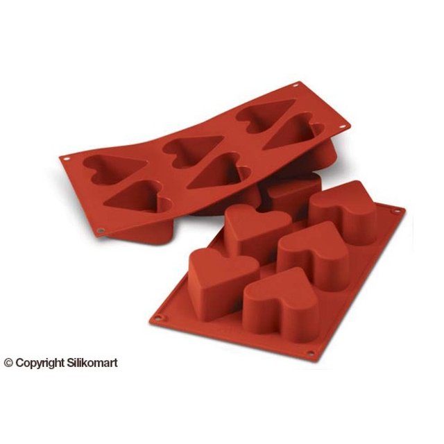 Obrázek produktu Forma silikon terakota: SRDCE 6x130ml   pr.6,5cm v.4cm