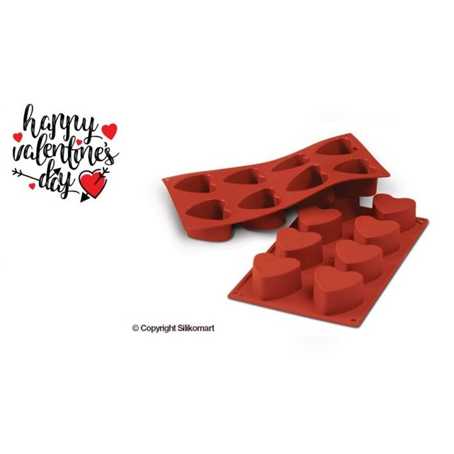 Obrázek produktu Forma silikon terakota: SRDCE 8x90ml  pr.6cm v.3,5cm