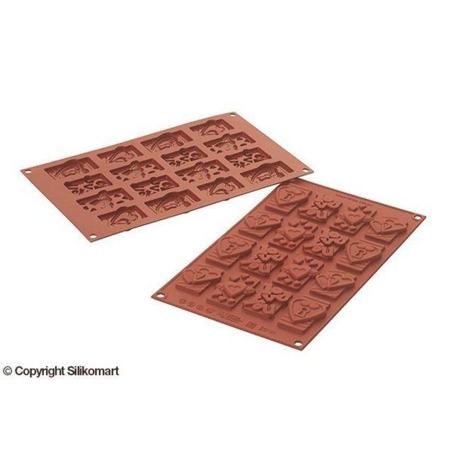 Obrázek produktu Forma silikon terakota: ŠTÍTKY SRDCE 60x39mm v.8mm 4,4ml 32ks Silikomart