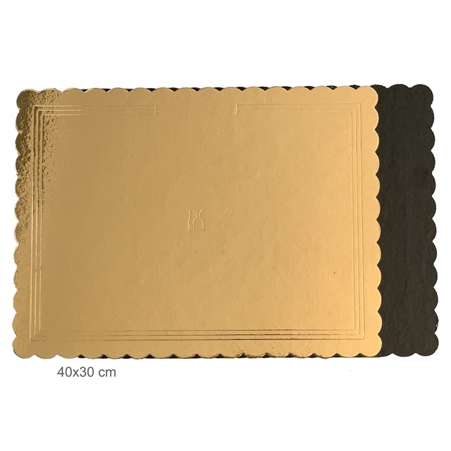 Obrázek produktu Lepenková podložka 40x30cm ČERNÁ/ZLATÁ G2400 (vlnitý okraj) bal.cca 34ks