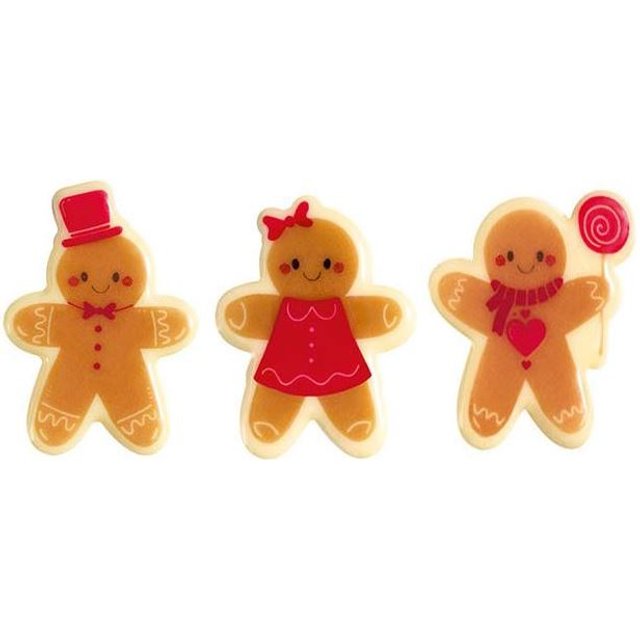 Obrázek produktu Dekor perníčky bílá čokoláda 3 tvary 3,2-3,8cm x 3,8-4,5cm120ks PCB
