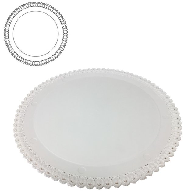 Obrázek produktu Podnos plast pr. 28cm bílý krajka (krt.100ks) Alcas