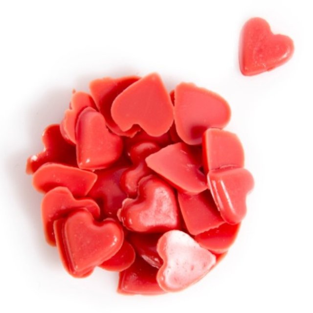 Obrázek produktu Dekor srdíčka 1cm 0,6kg/krab. DOBLA