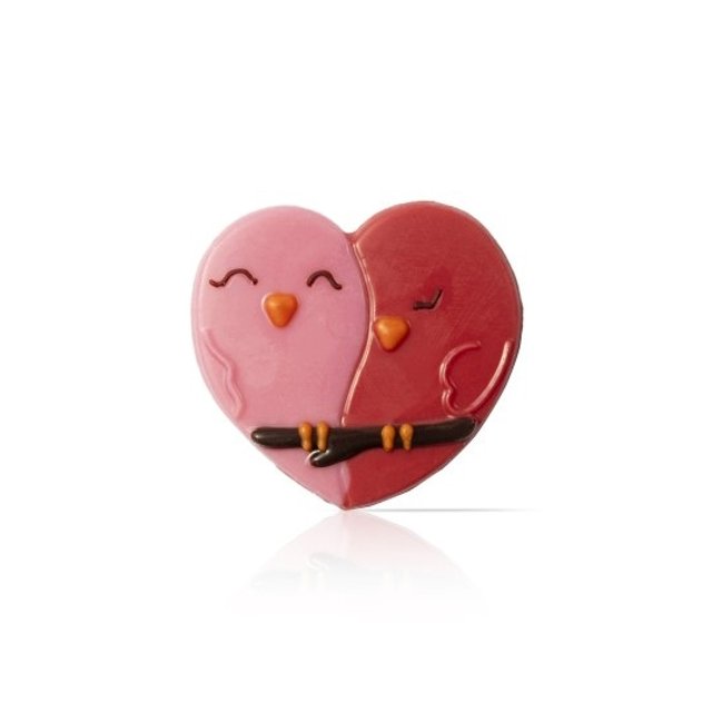 Obrázek produktu Dekor srdce Love birds +-39,5x37x4mm 90ks DOBLA
