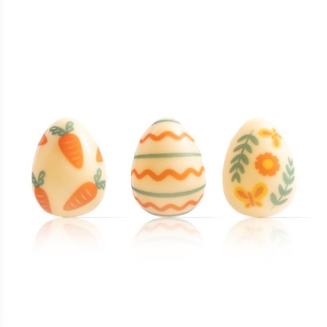 Obrázek produktu Dekor velikonoční vajíčka 2,6x1,9x1,7cm 378ks/krab. DOBLA