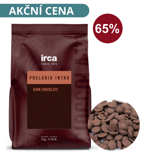 Obrázek produktu IRCA Čokoláda hořká 65% INTRO PRELUDIO 37/39 10KG (2x5kg) "cioccolato fondente" DOPRODEJ