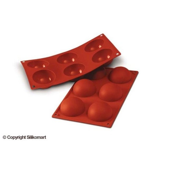 Obrázek produktu Forma silikon terakota: POLOKOULE pr.6cm v.3cm 60ml 6ks Silikomart