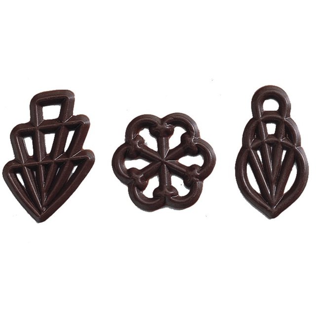 Obrázek produktu Čoko dekor filigrán tmavý 4,5cm 300ks