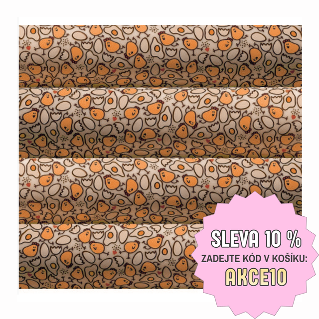 Obrázek produktu Transfer folie Sur le plat - Kuřátka a vajíčka 40x25cm 17ks PCB