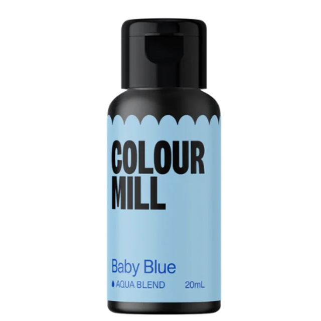 Obrázek produktu Barva tekutá na vodní bázi - modrá světlá (baby blue) 20ml - černá lahvička Colour Mill