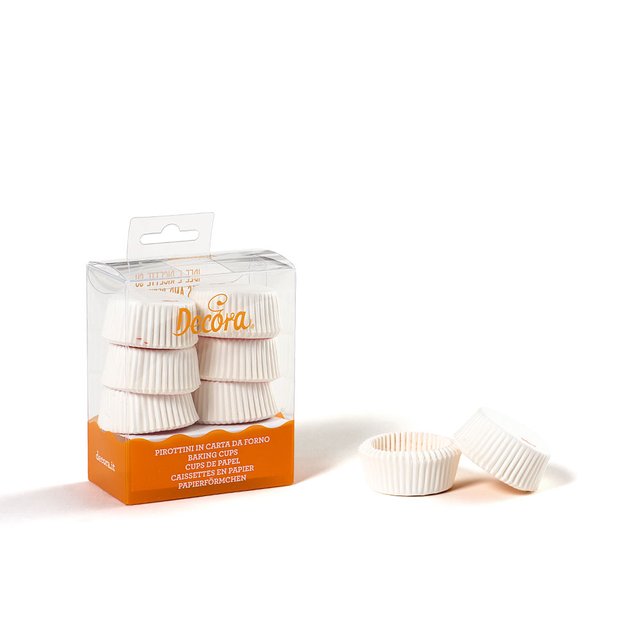 Obrázek produktu Košíčky na pralinky a mini muffiny bílé pr.40mm v.20mm 120ks Decora