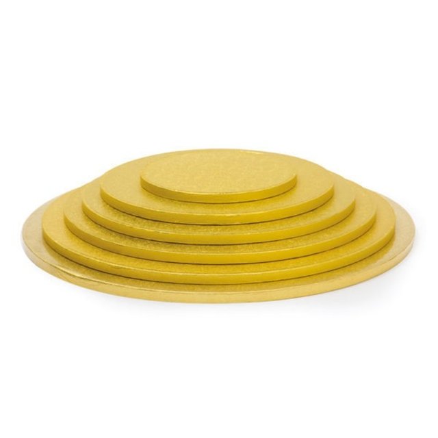 Obrázek produktu Podložka silná dortová pr.30cm v.1,2cm zlatá Decora