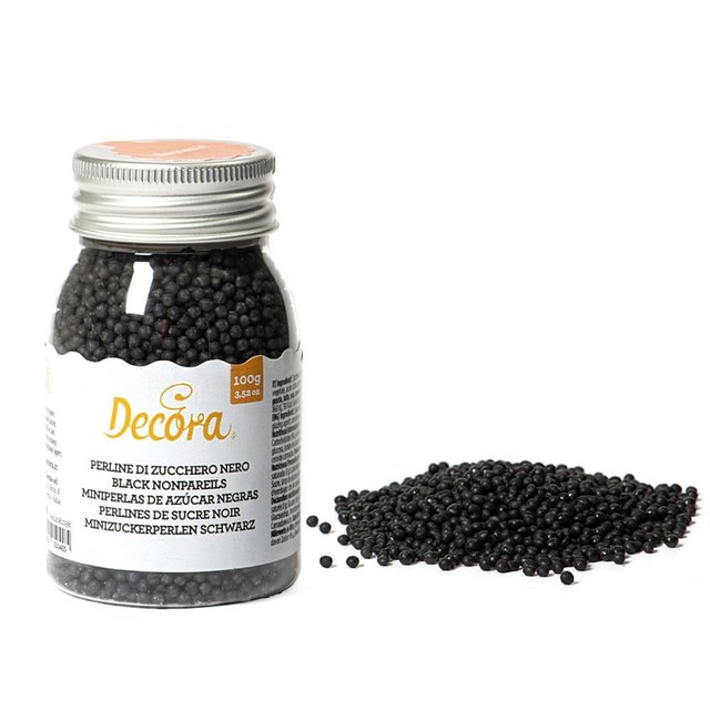 Obrázek produktu Cukrové zdobení kuličky ČERNÉ mini (perličky) 100g DECO