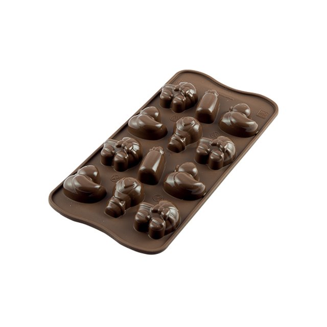 Obrázek produktu Forma silikon hnědá: PRALINKY BABY 12x8ml   3,5x3,2cm v.1,6cm