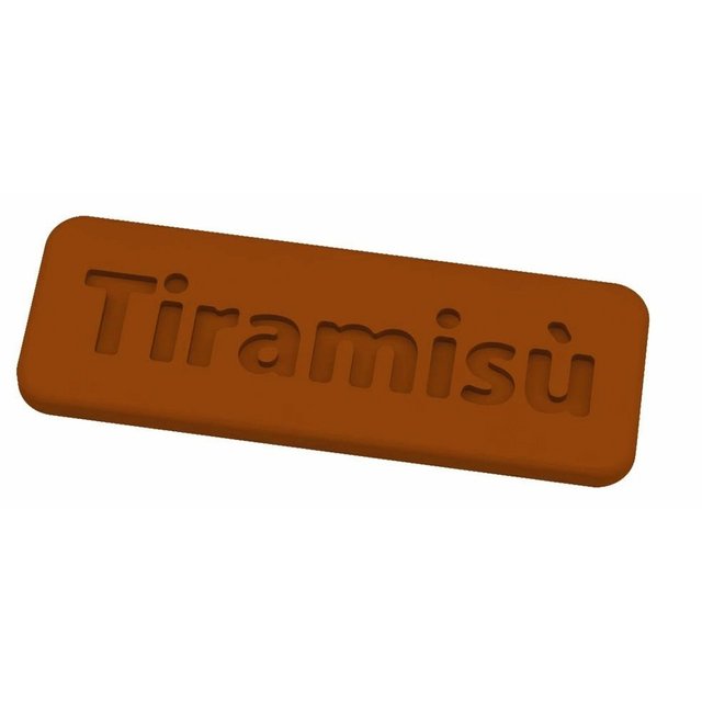 Obrázek produktu Forma plast čirá: Tiramisu čokoládový nápis 1x12ks Martellato