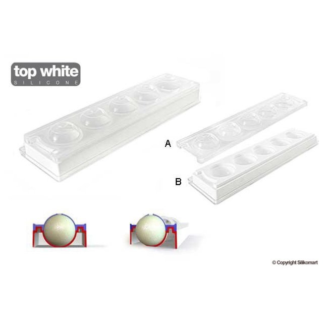 Obrázek produktu Forma silikon bílá: LÍZÁTKA KOULE 5x58ml   pr.4,8cm