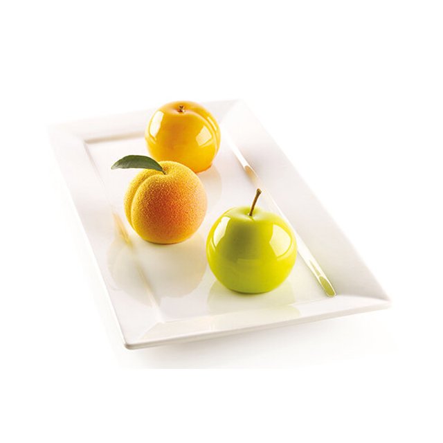 Obrázek produktu Forma silikon bílá: FRUIT (meruňka, broskev, jablko) Ø62mm v.52mm 118ml Silikomart