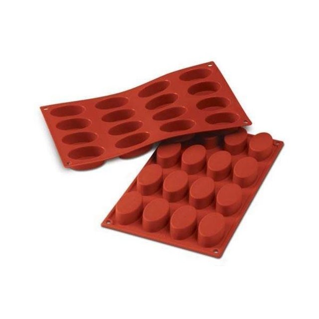 Obrázek produktu Forma silikon terakota: OVÁL 55x33mm v.20mm 30ml 16ks Silikomart