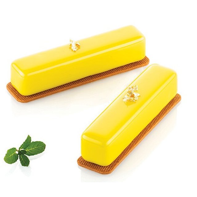 Obrázek produktu Forma silikon bílá: STRIPE ECLAIR 95 (eclair) 130x28mm v.28mm 95ml Silikomart