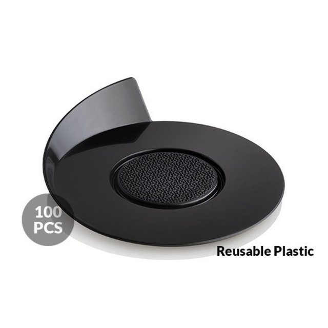 Obrázek produktu Podnos plast pr. 8,6cm černý pod dezert (bal. 100 ks) Silikomart