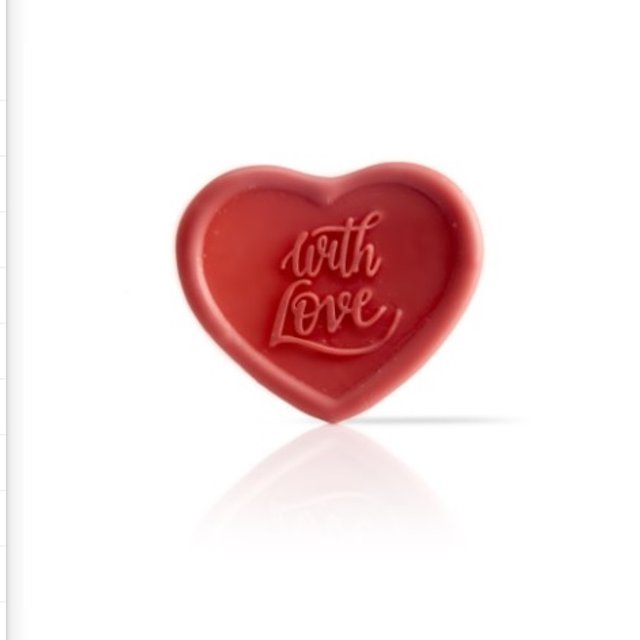 Obrázek produktu Dekor srdce s nápisem With Love 35x30 mm 216 ks DOBLA