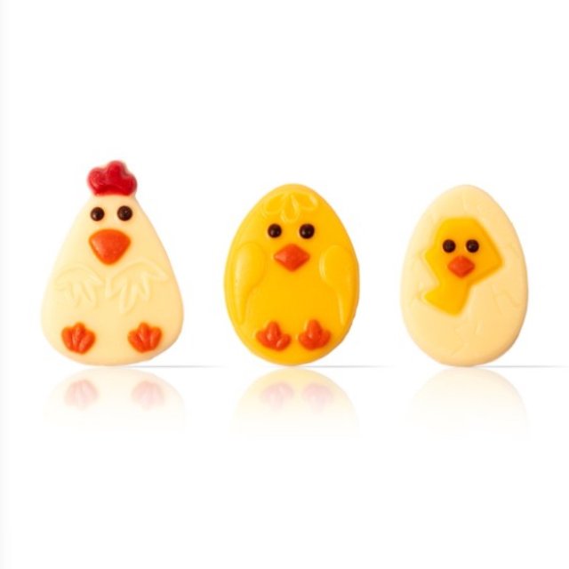 Obrázek produktu Dekor slepičky a kuřátka cca 3,5cm 240ks/krab. DOBLA