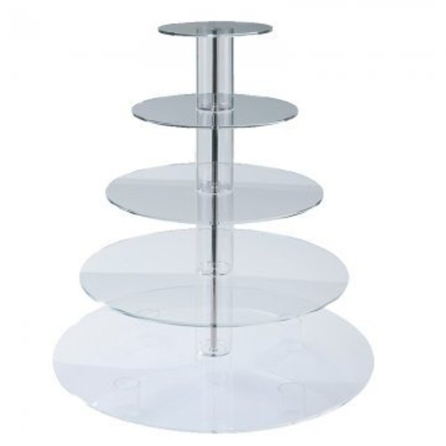 Obrázek produktu Stojan dortový-kulatý čirý 5patrový v.58cm