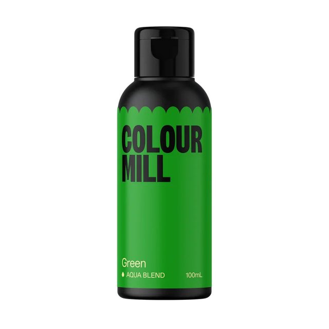 Obrázek produktu Barva tekutá na vodní bázi - zelená (green) 20 ml - černá lahvička Colour Mill