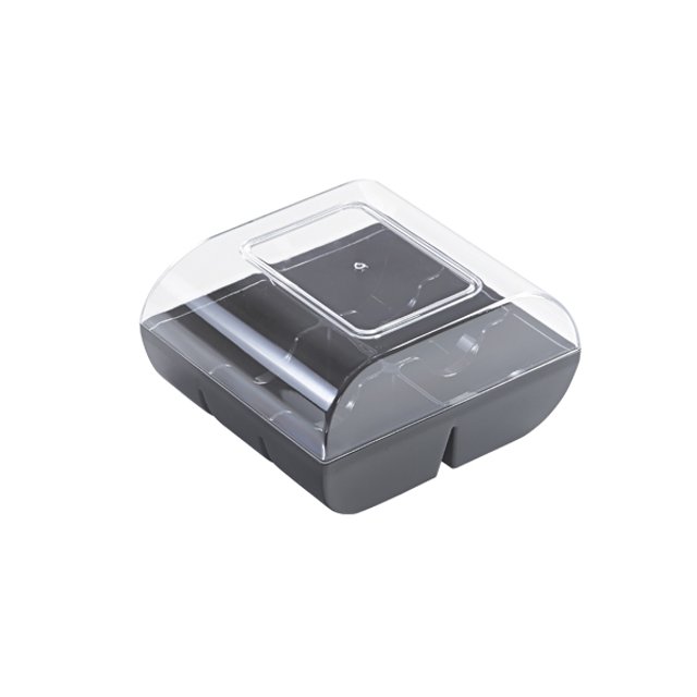 Obrázek produktu Box na 6ks makronek ČERNÝ + ČIRÉ VÍČKO (krabice 90 ks)