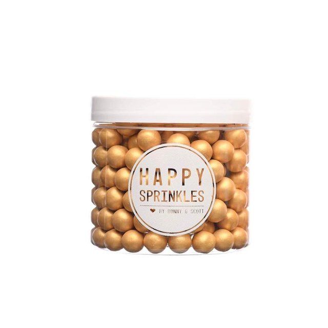 Obrázek produktu Dekorace čokoládové GOLD CHOCO M (kuličky zlaté) 450g HAPPY SPRINKLES