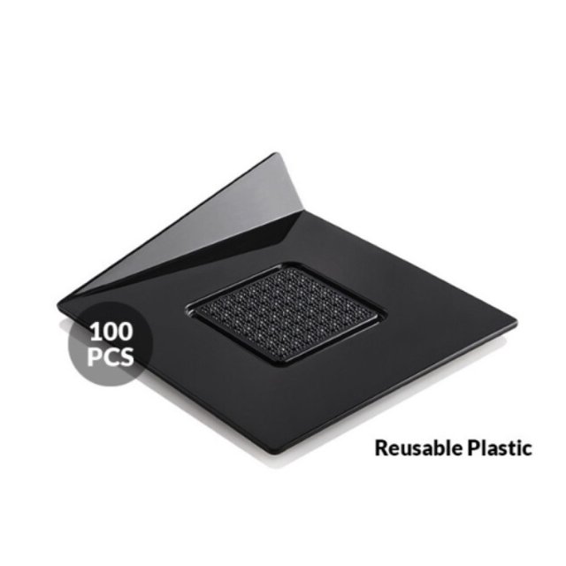 Obrázek produktu Podnos plast černý 8,3x8,3cm čtvercový 100ks Silikomart