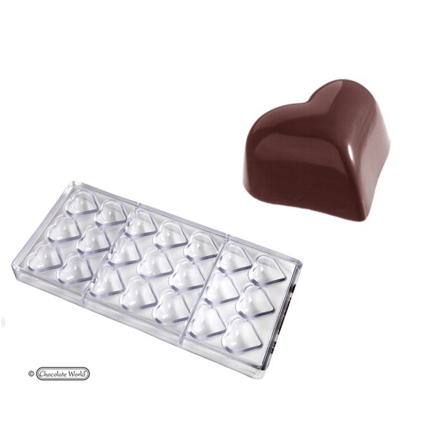 Obrázek produktu Forma na pralinky SRDCE 3x3,6cm v.1,9cm 14g 21ks