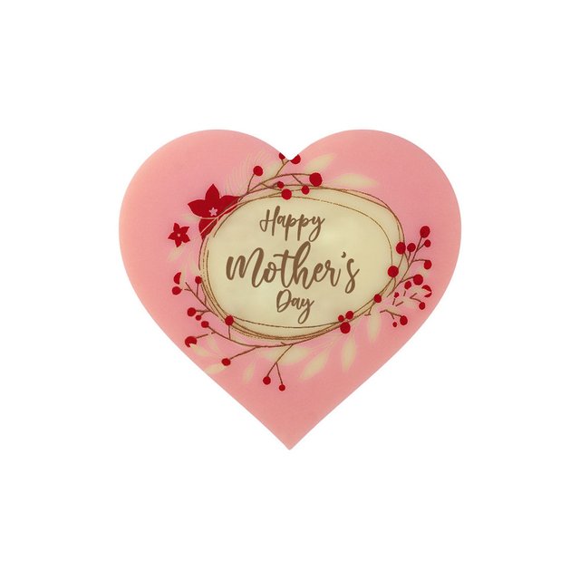 Obrázek produktu Dekor srdce bílá čokoláda Happy mother's day 5x4,7 cm 120 ks PCB